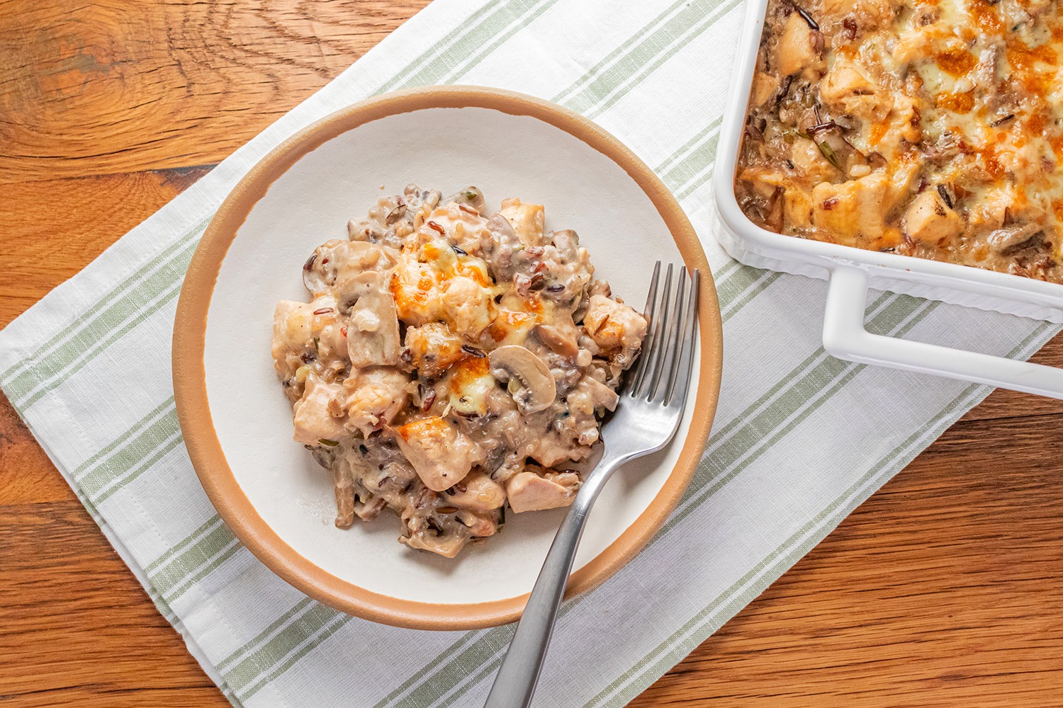 Chicken Mushroom Casserole with Creamy Garlic Sauce