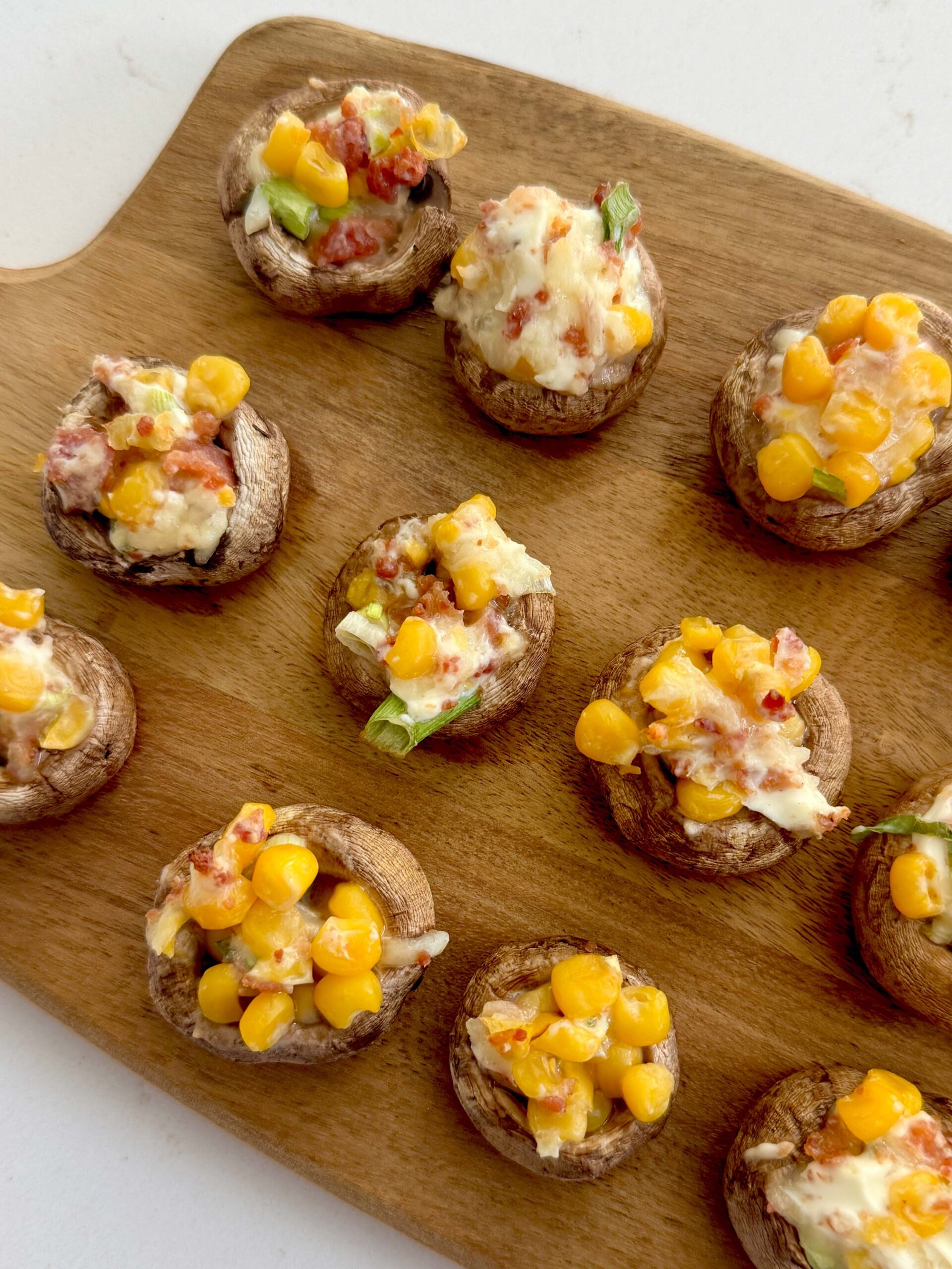 Corn & Bacon Stuffed Mushrooms