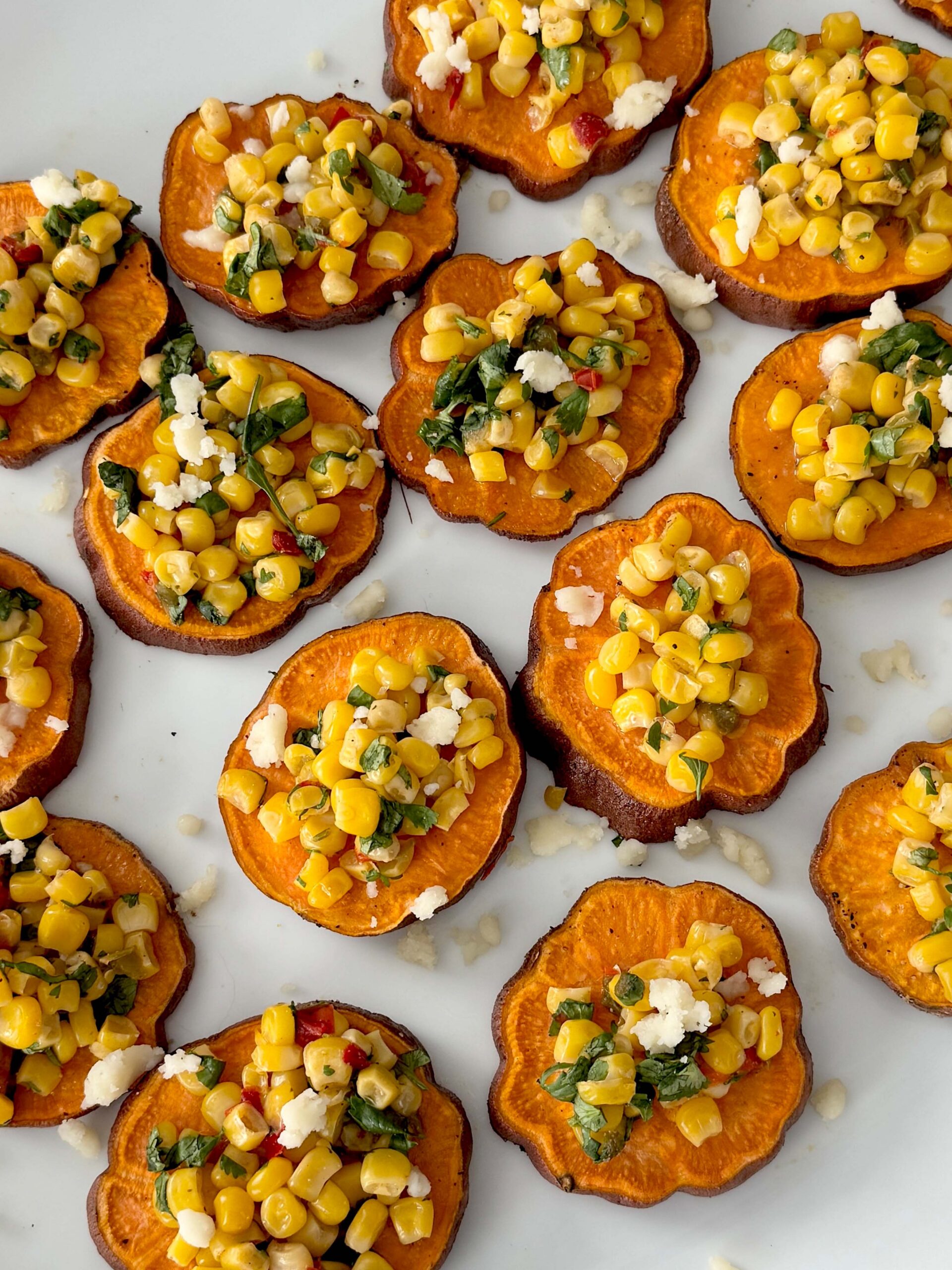 Mexicorn Salsa Topped Sweet Potato Rounds
