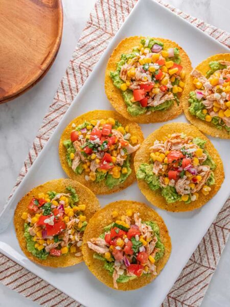 Corn and Poblano Chicken Tostadas