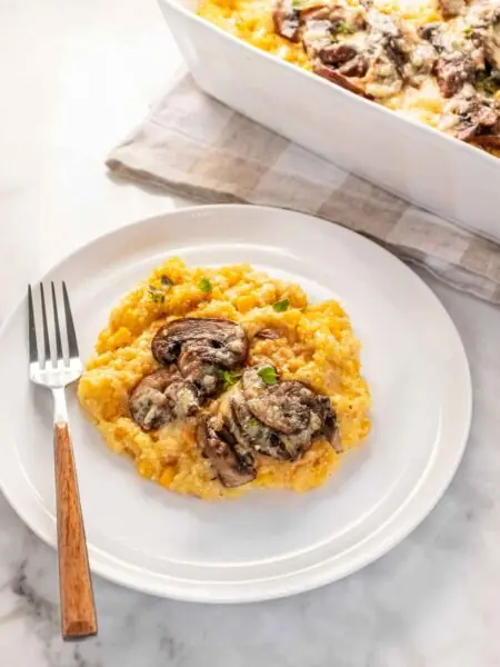 Creamy Corn Polenta Bake