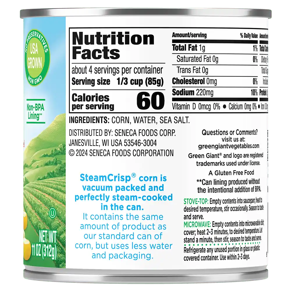http://Green%20Giant%20SC%20Extra%20Sweet%20Niblets%20Whole%20Kernel%20Corn%20SS01%2011oz%20BACK%201%20result