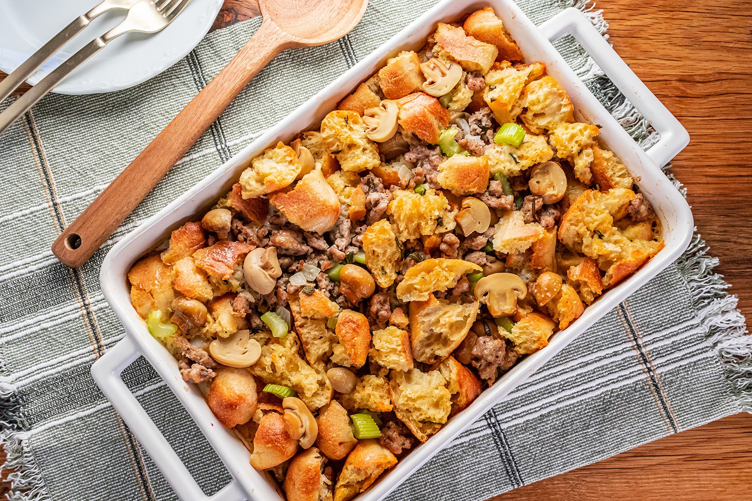 Holiday Mushroom and Sausage Stuffing