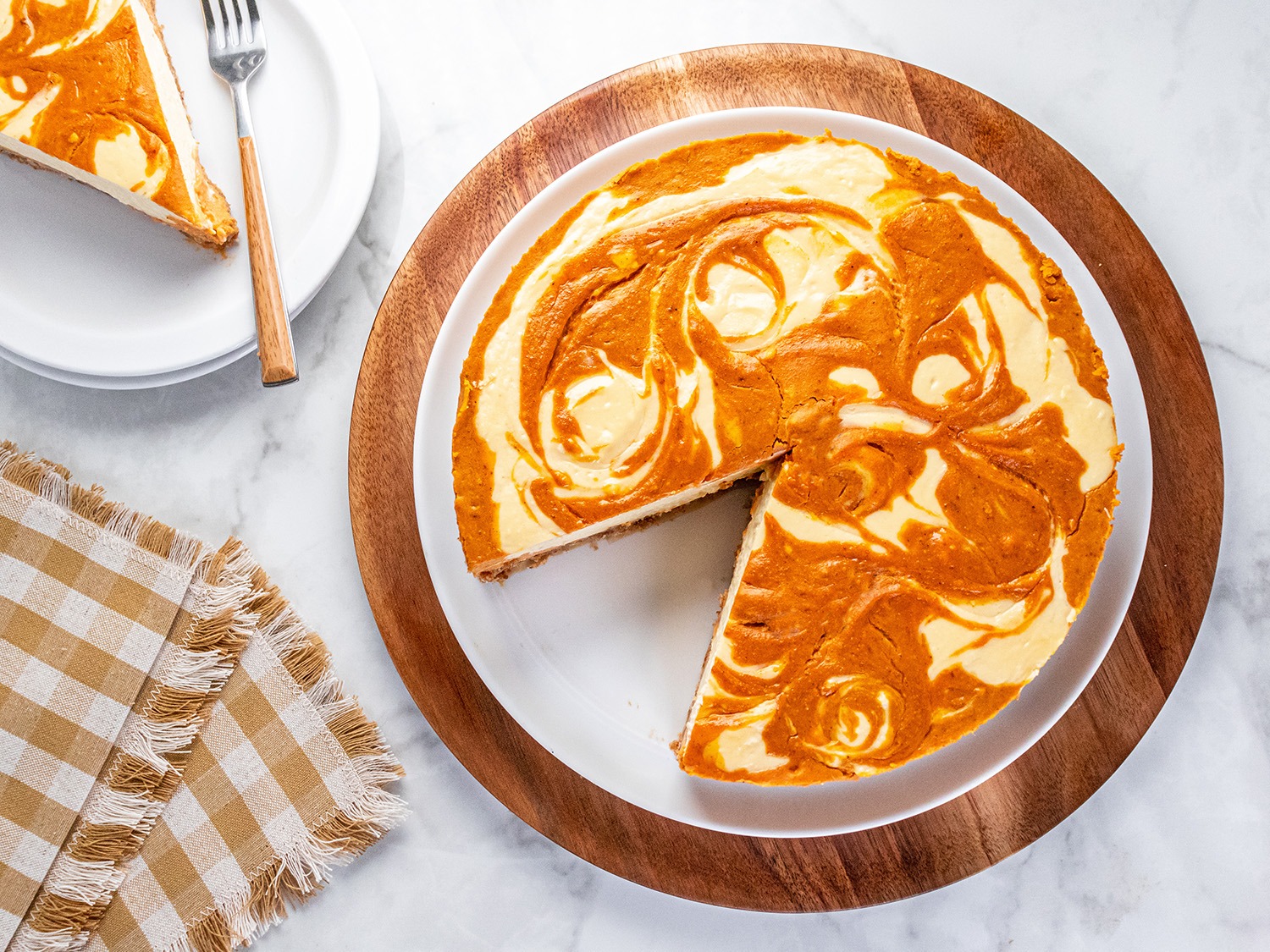 Marbled Pumpkin Cheesecake