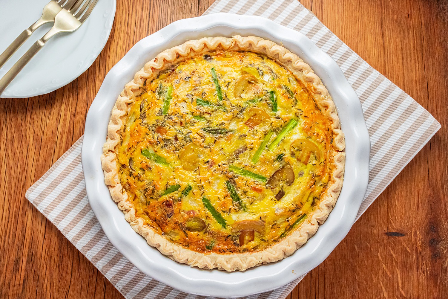 Mushroom Asparagus Quiche