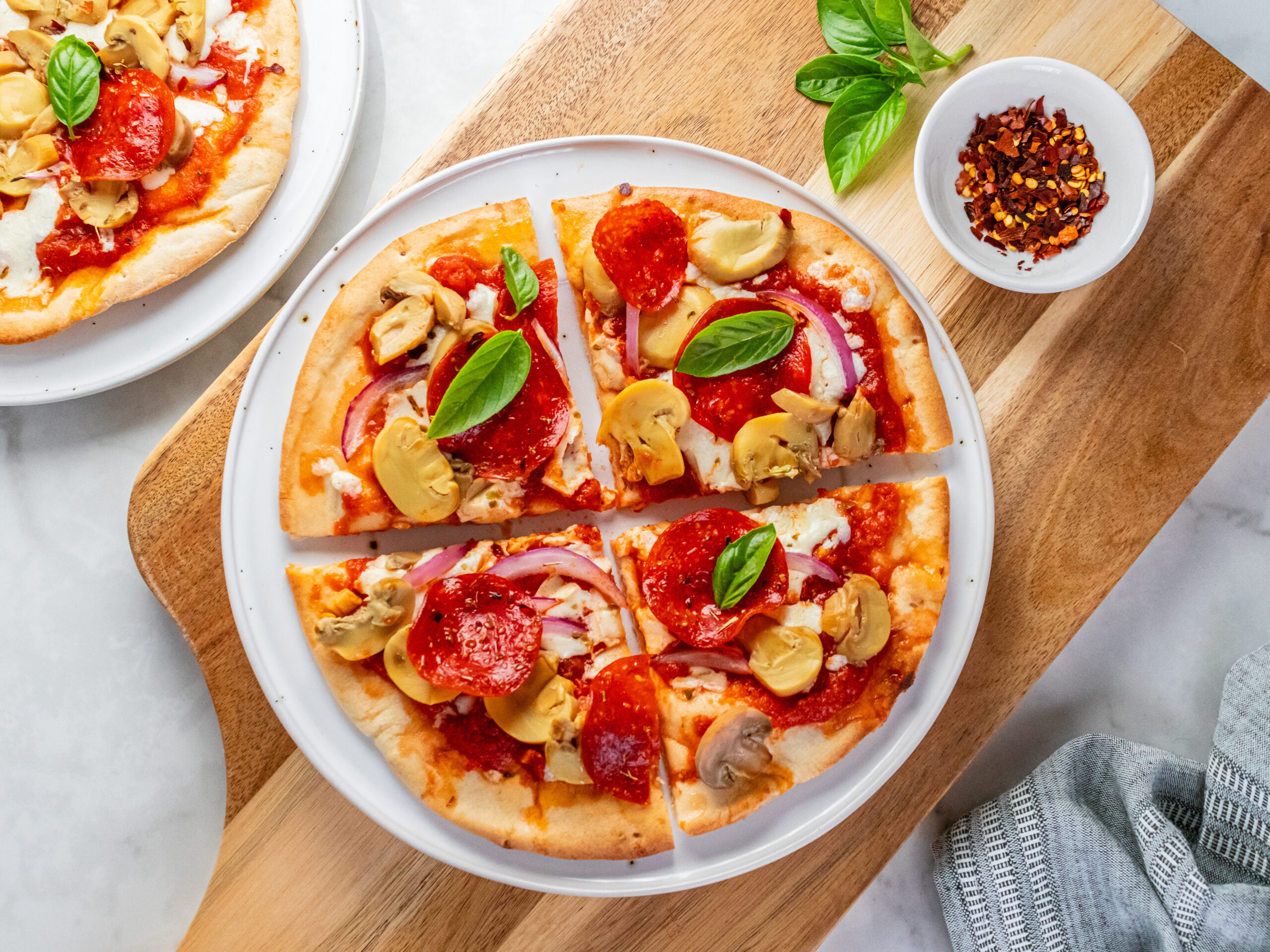 Mushroom Pita Pizzettas