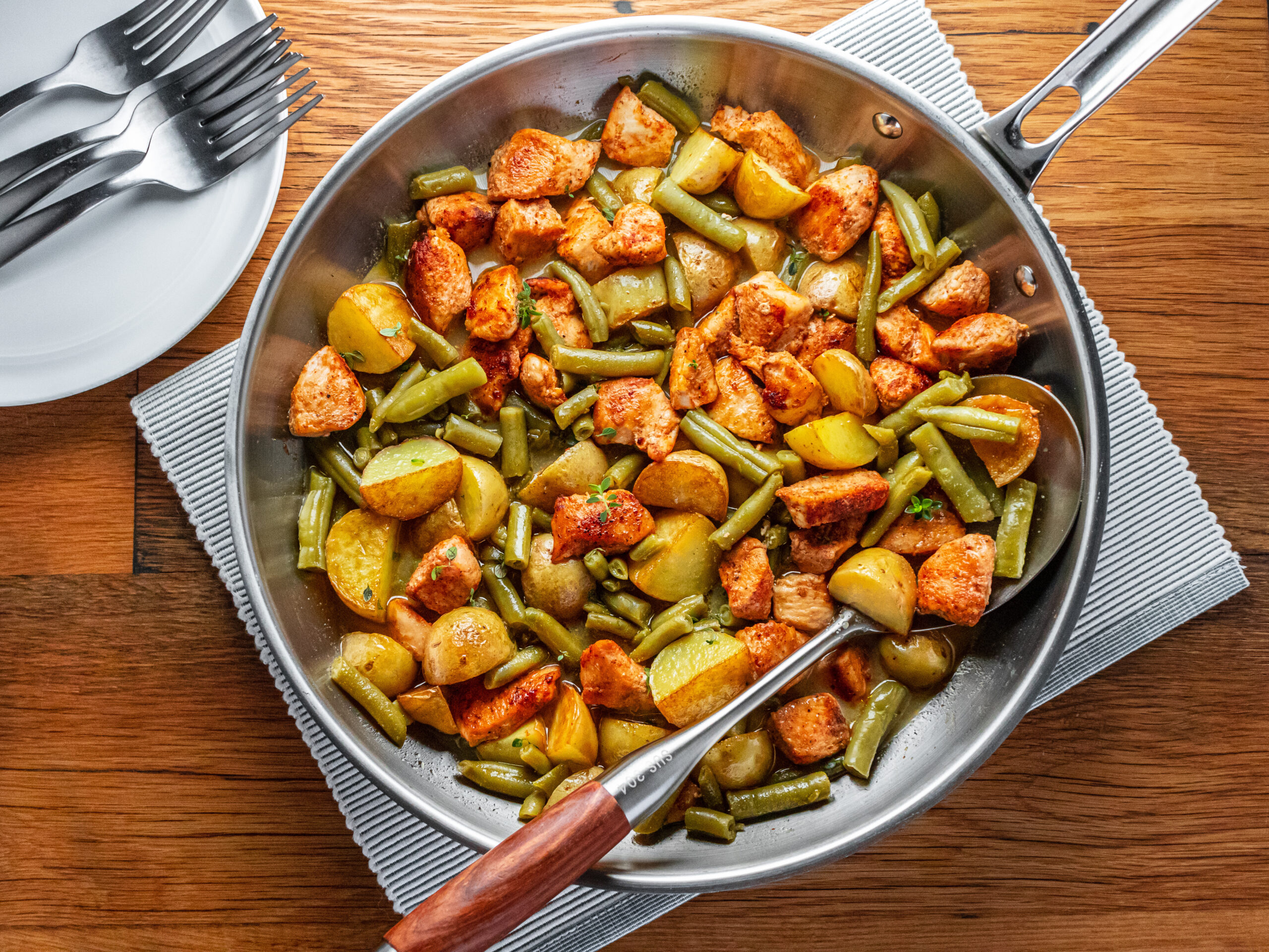 One Pan Honey Mustard Chicken, Potatoes and Green Beans