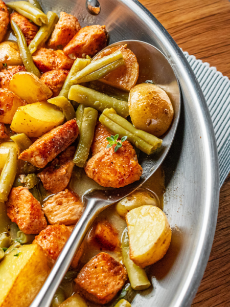 One Pan Honey Mustard Chicken, Potatoes and Green Beans