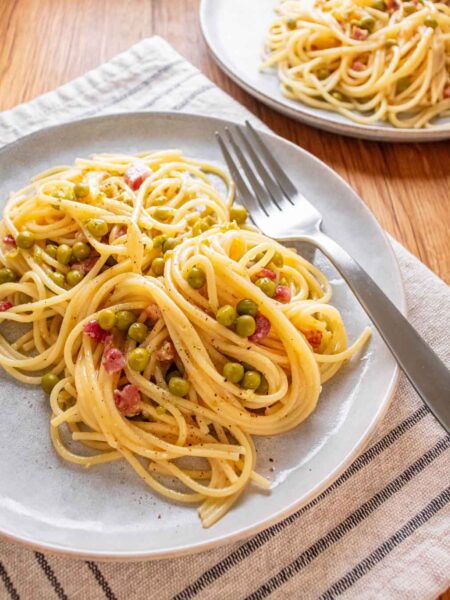 Pasta Carbonara with Peas