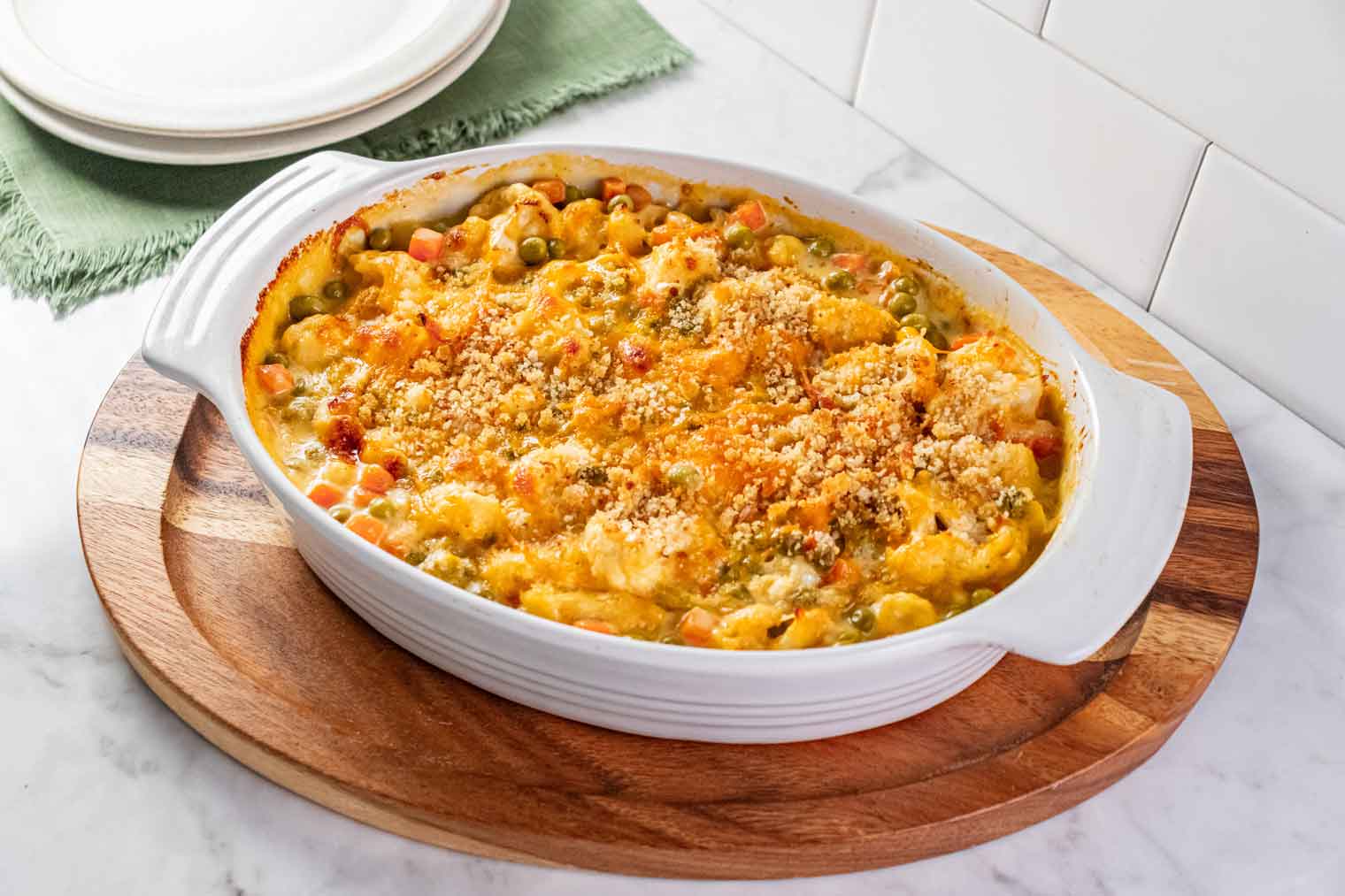 Pea and Carrot Casserole with Cauliflower