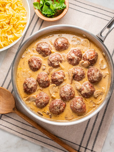 Stroganoff Meatballs with Mushroom Sauce
