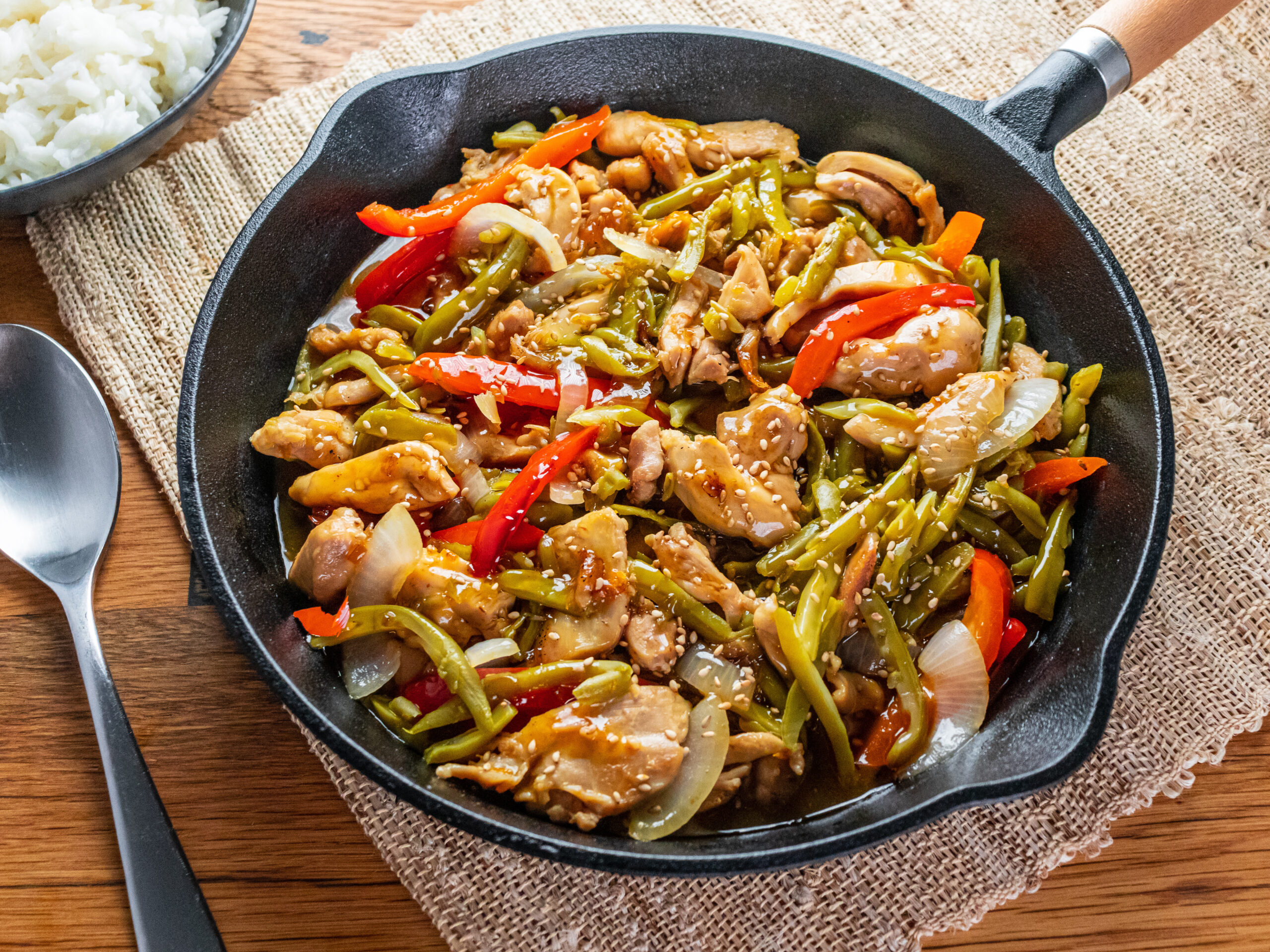 Sweet Orange Chicken and Green Bean Stir Fry