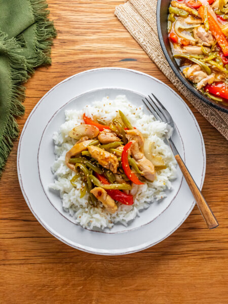 Sweet Orange Chicken and Green Bean Stir Fry