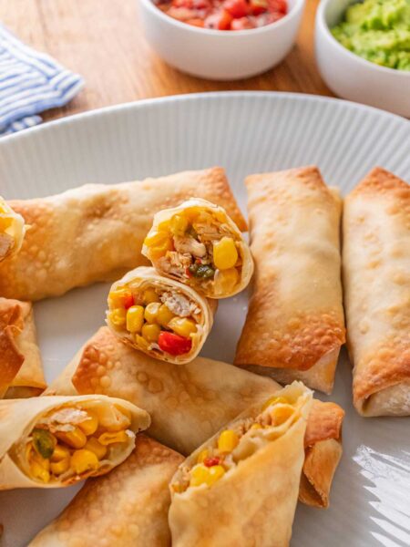 Tex-Mex Corn and Poblano Chicken Egg Rolls