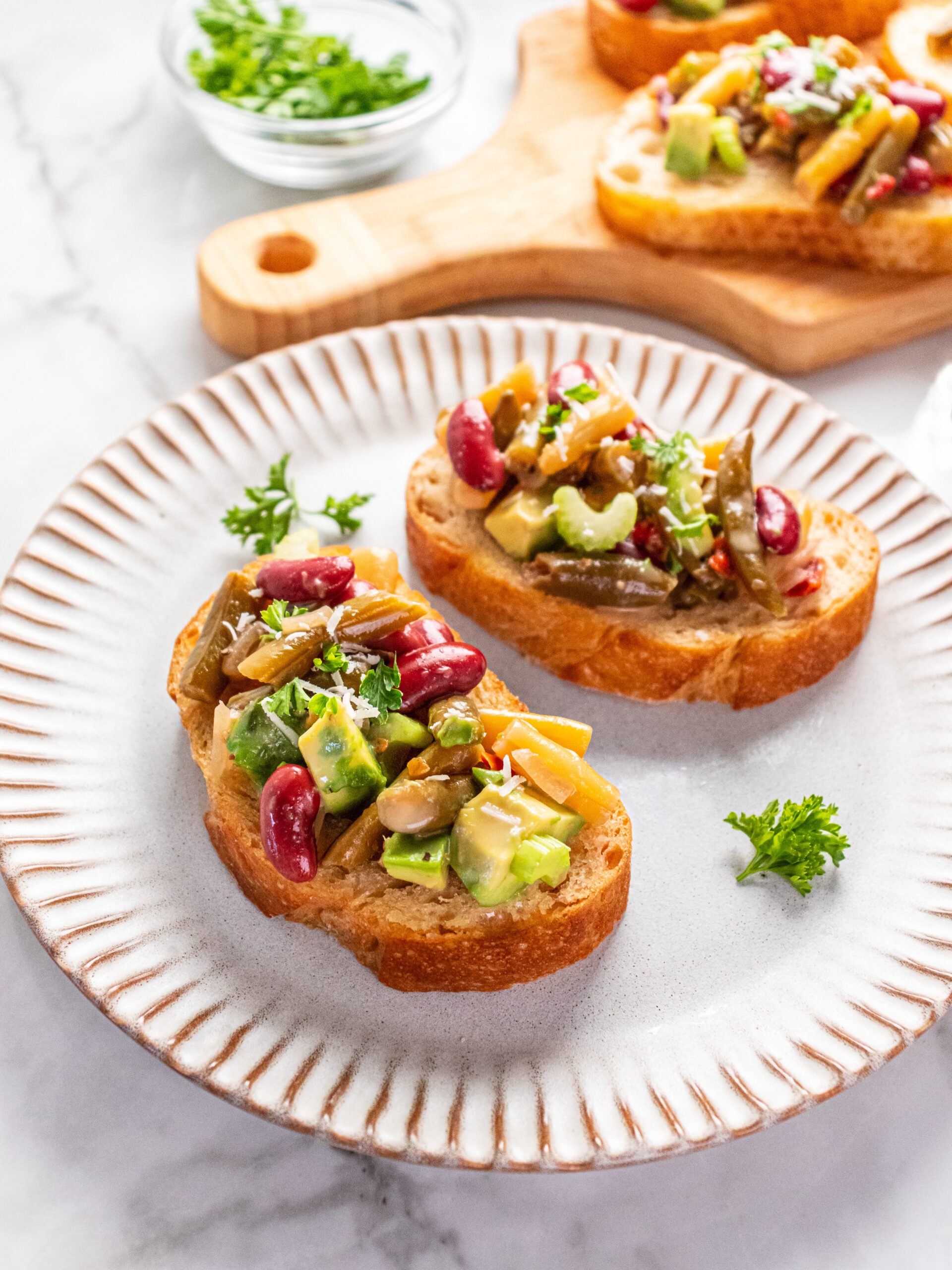 Three Bean Caesar Toast